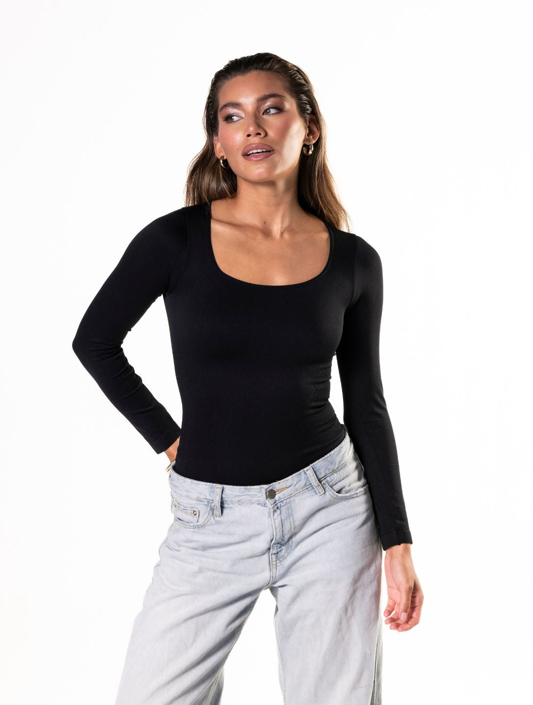 Langarm-String-Bodysuit