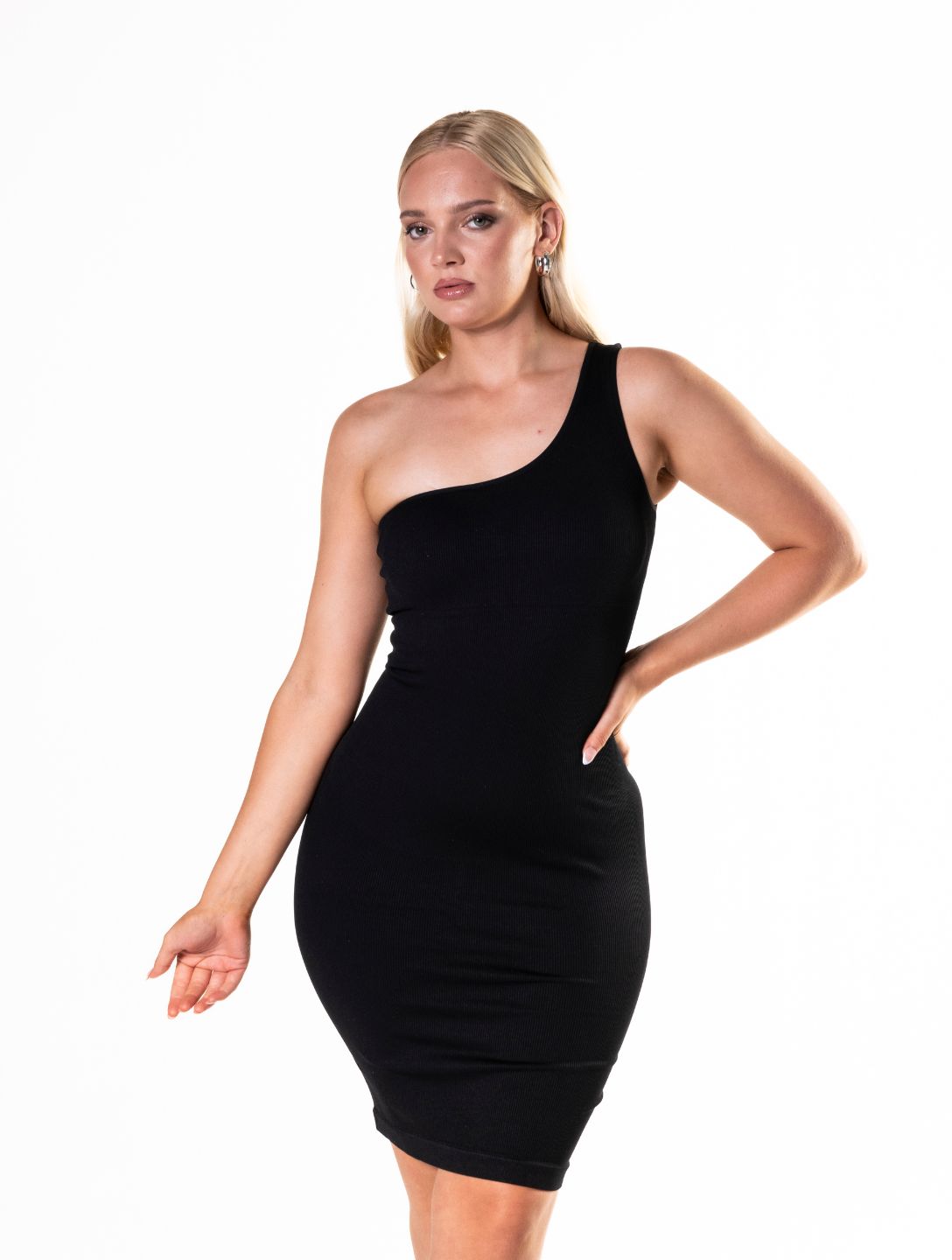 Ein-Schulter Shapewear Minikleid