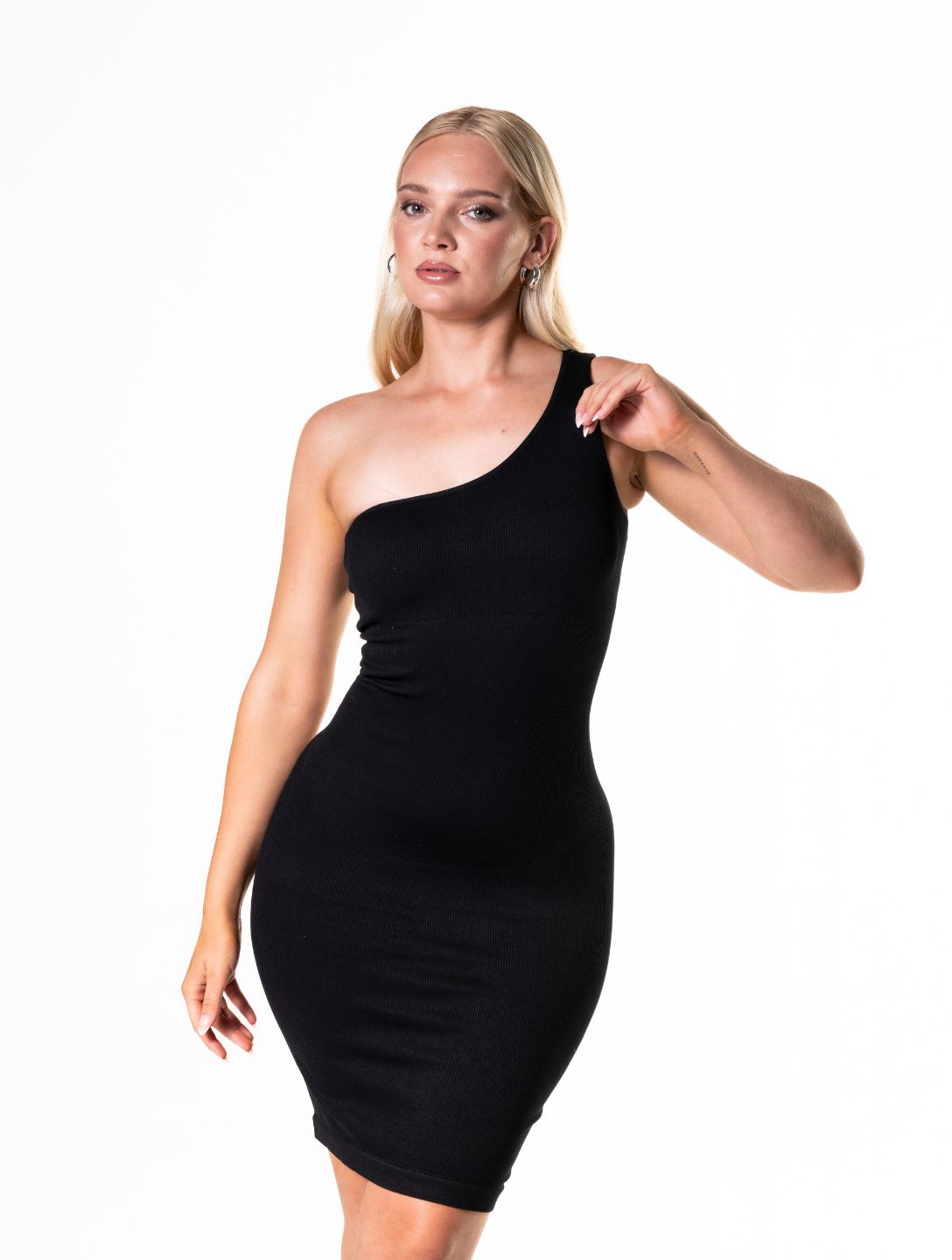 Ein-Schulter Shapewear Minikleid