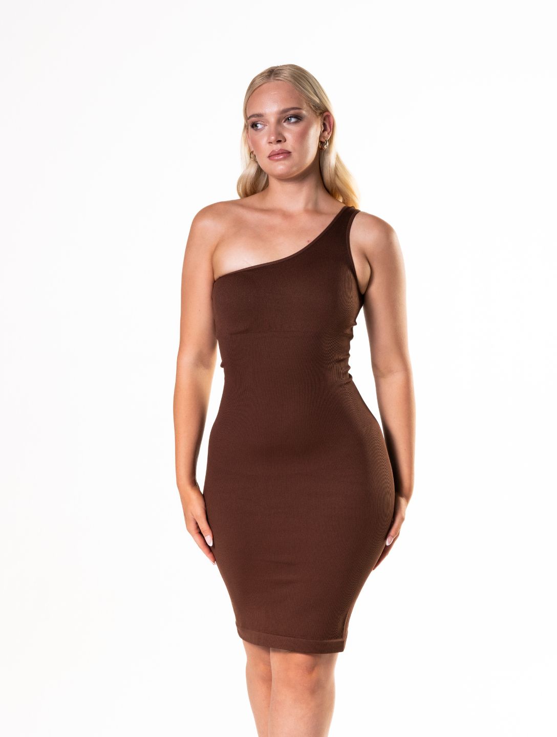 Ein-Schulter Shapewear Minikleid