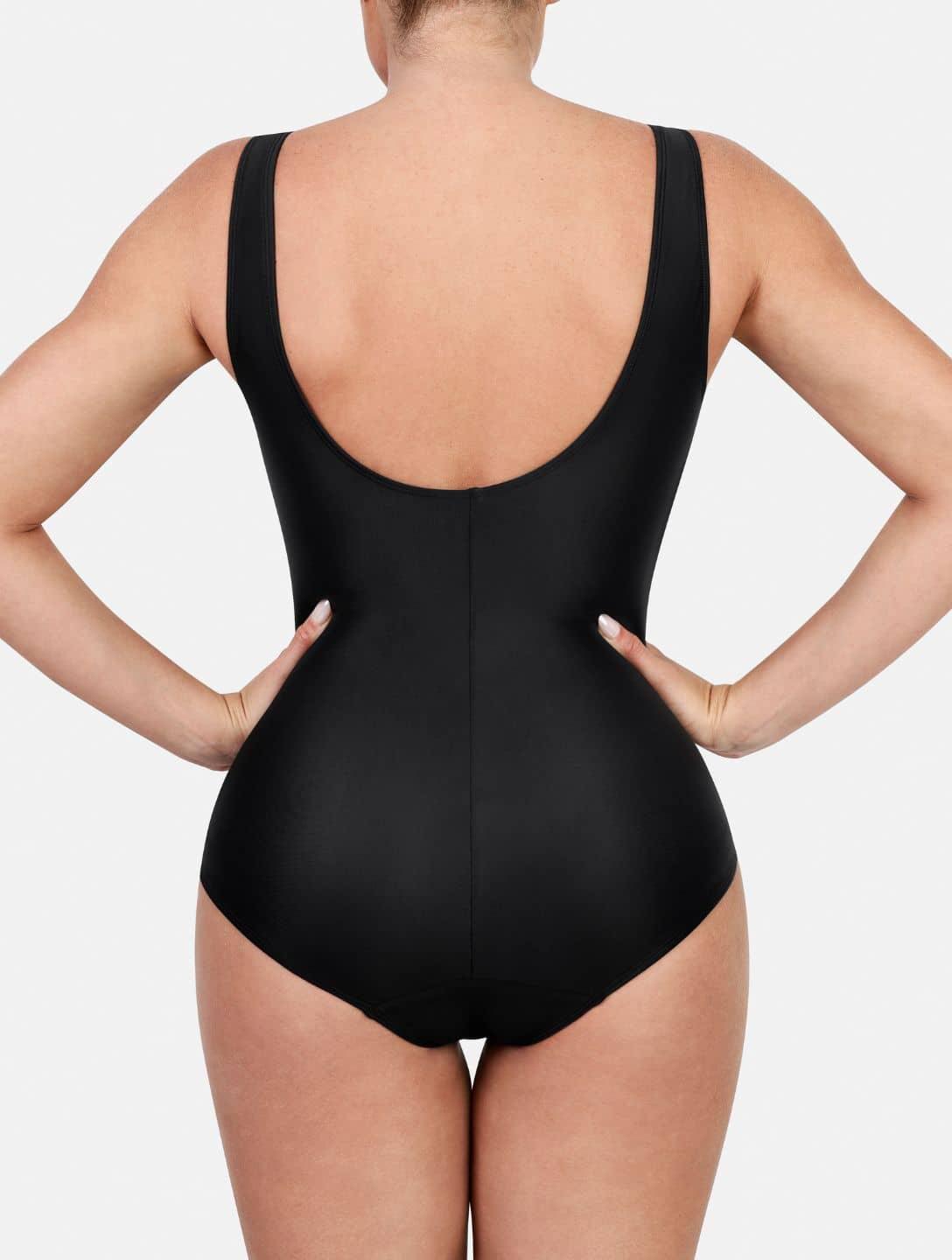 Shapewear-Badeanzug mit tiefem V-Ausschnitt