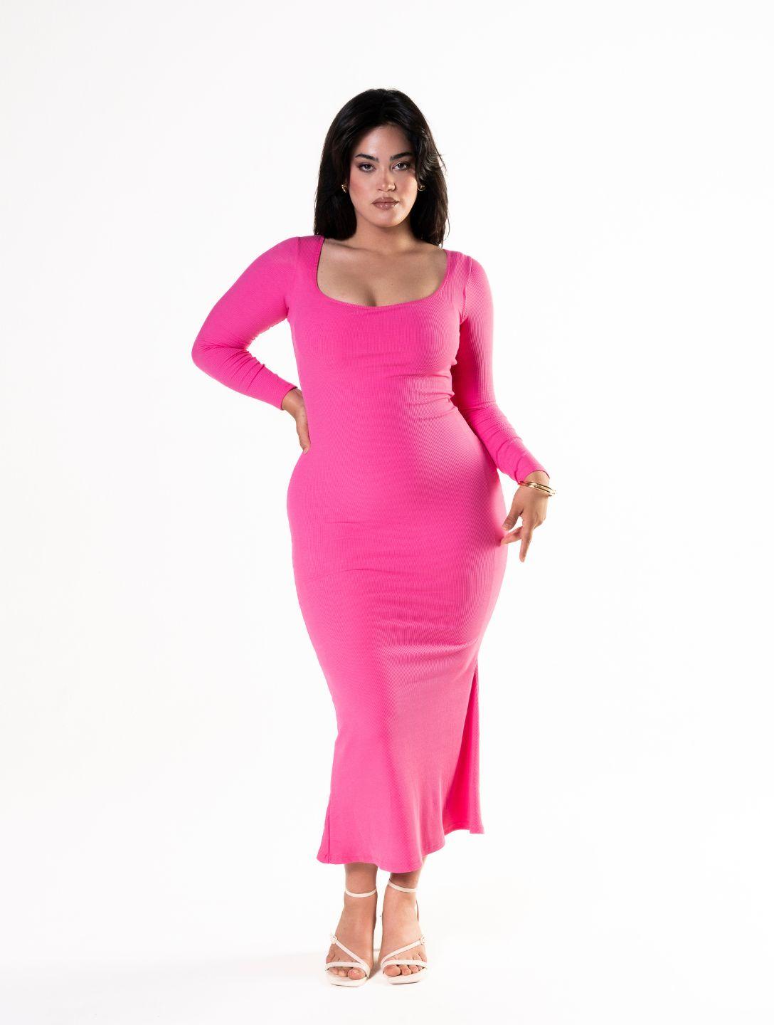Figurformendes Langarmkleid