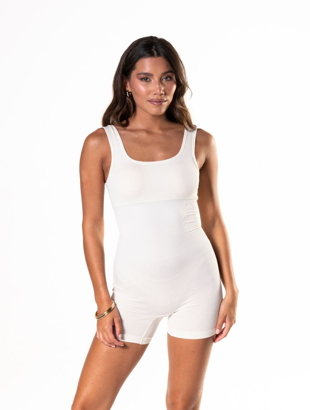 Shapewear-Jumpsuit mit eckigem Ausschni