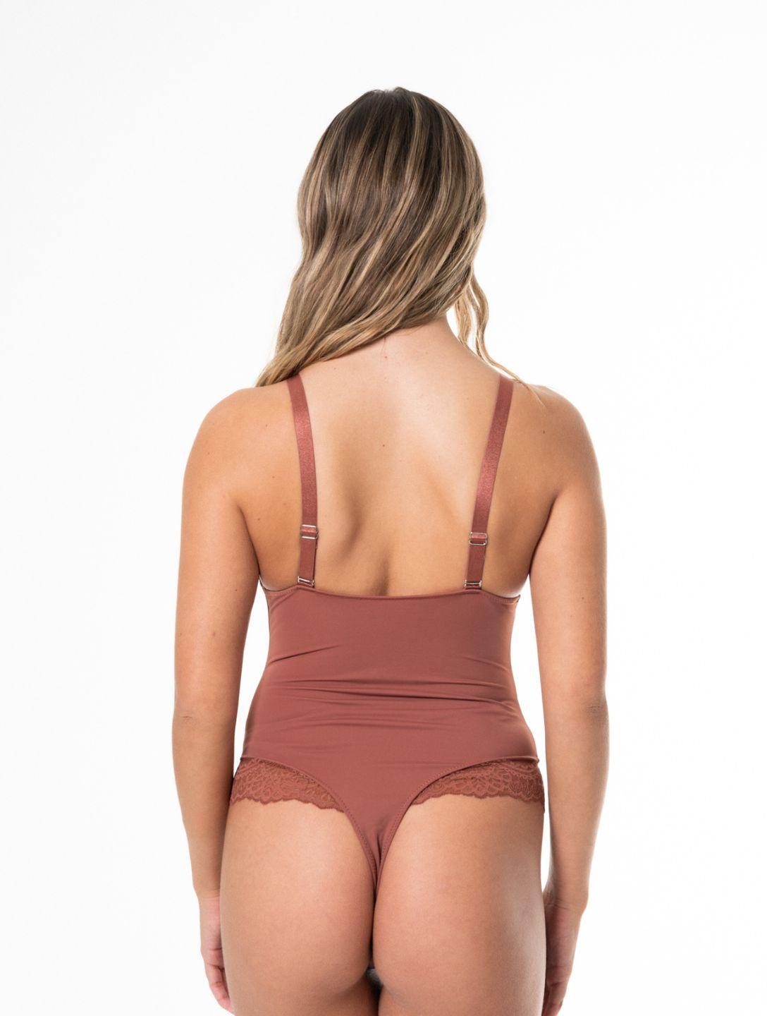Body mit V-Ausschnitt und Spitzendetails