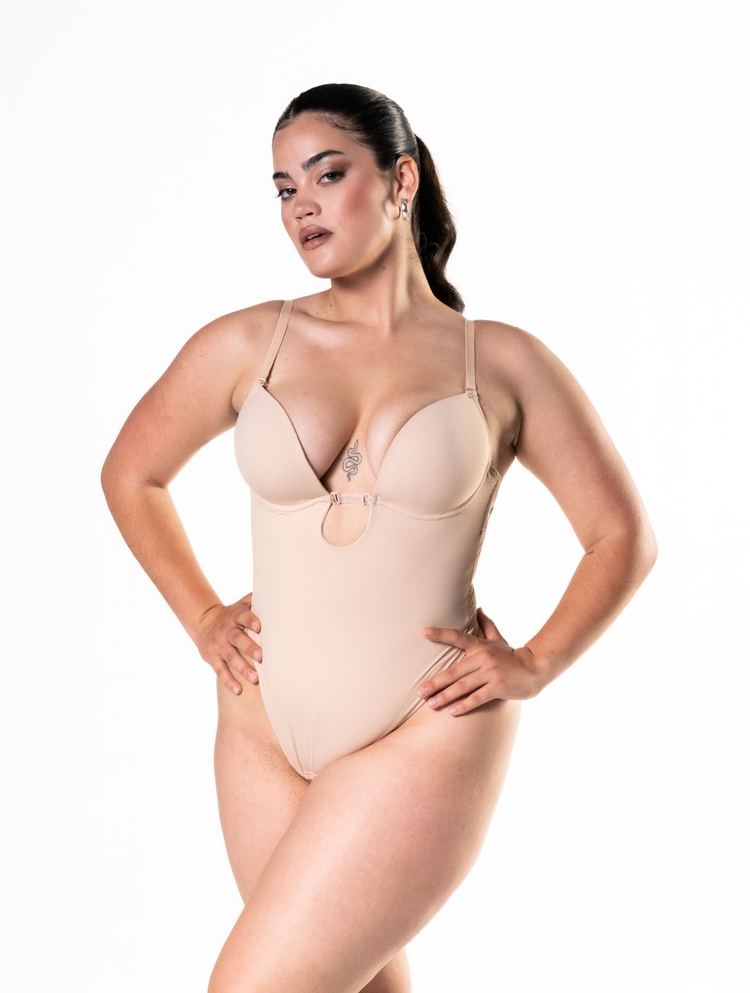 Plunge-Shapewear-String-Bodysuit