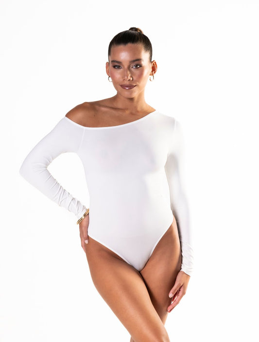 Ein-Schulter-Langarm-String-Bodysuit
