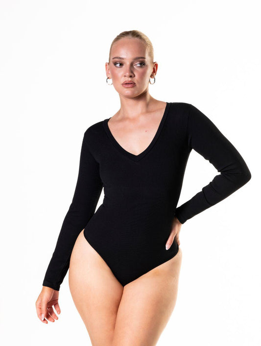 Langarm-Bodysuit mit Rundhalsausschnitt