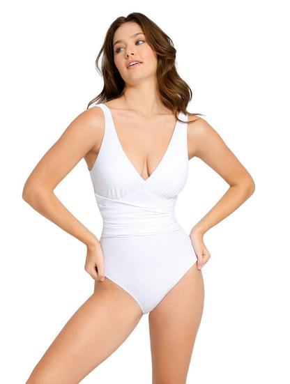 Shapewear-Badeanzug mit tiefem V-Ausschnitt