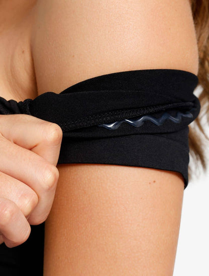 Schulterfreies Shapewear-Kleid mit Schlitz