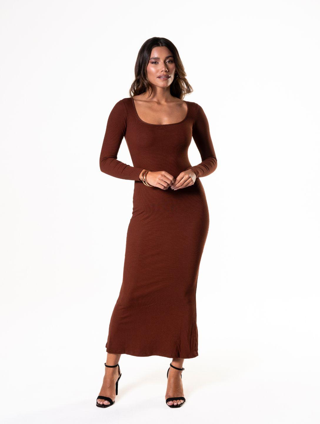 Figurformendes Langarmkleid