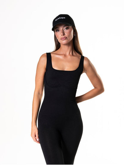 Jumpsuit mit eckigem Ausschnitt und U-Rücken