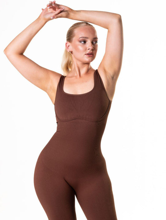 Jumpsuit mit eckigem Ausschnitt und U-Rücken