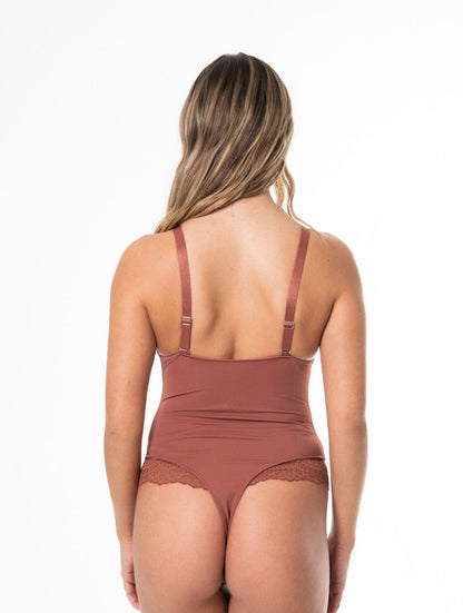 Body mit V-Ausschnitt und Spitzendetails