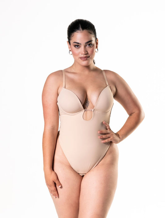 Plunge-Shapewear-String-Bodysuit